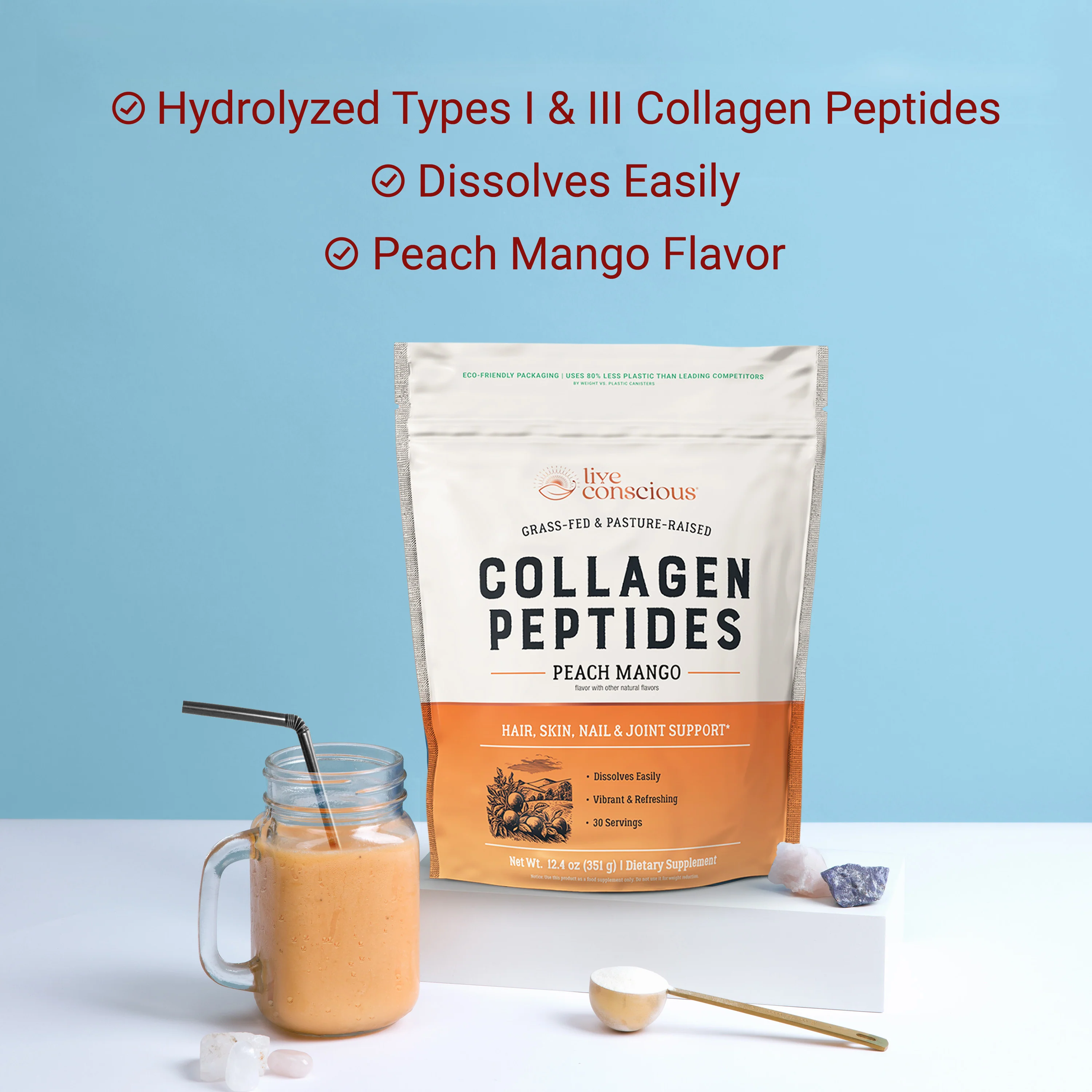 Collagen Peptides Peach Mango - Image 4